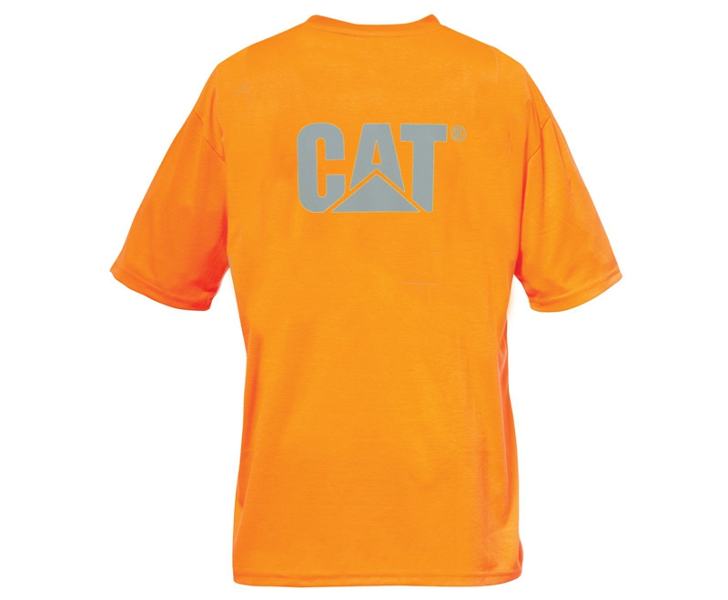 Caterpillar Hi-Vis Trademark Pocket T-skjorte Herre Oransje | AVYQO-2789