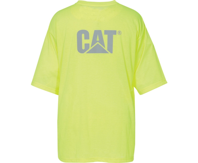 Caterpillar Hi-Vis Trademark Pocket T-skjorte Herre Gul | XDSPQ-3826