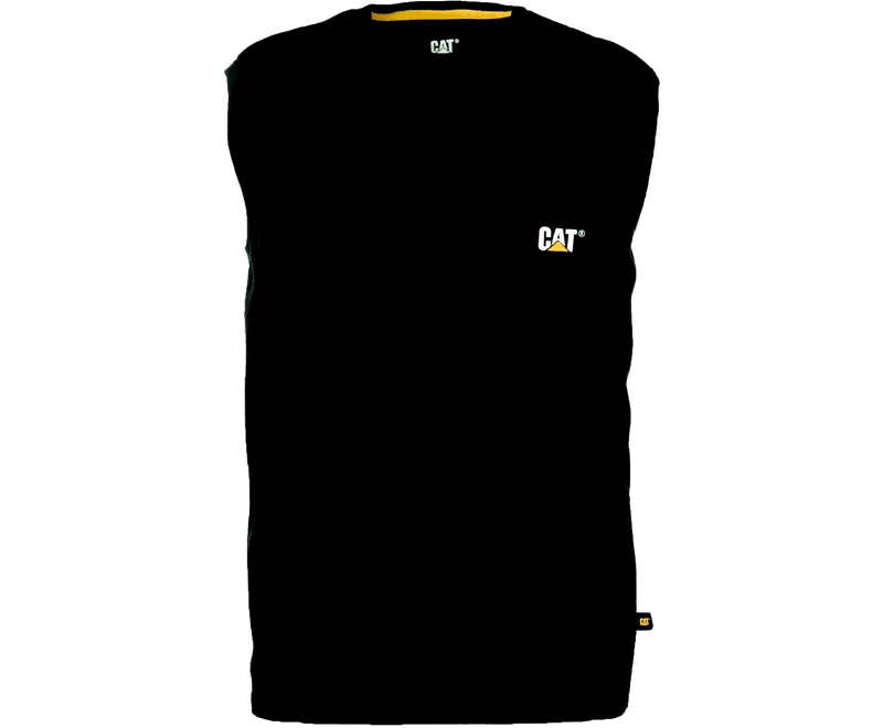 Caterpillar Trademark Ermeløse Pocket T-skjorte Herre Svarte | BSQXK-4957