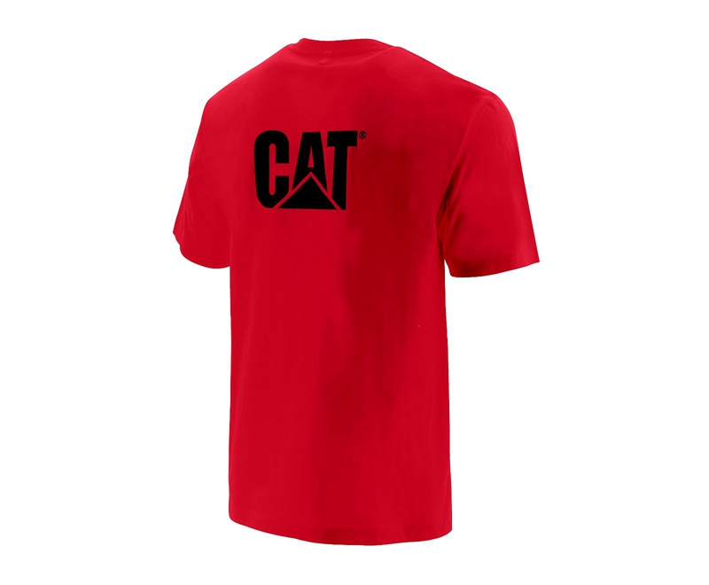 Caterpillar Trademark Pocket T-skjorte Herre Rød | SZYED-6280