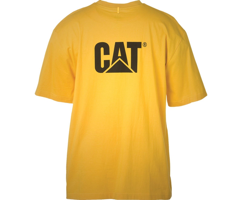 Caterpillar Trademark T-skjorte Herre Gul | IGAOY-5628