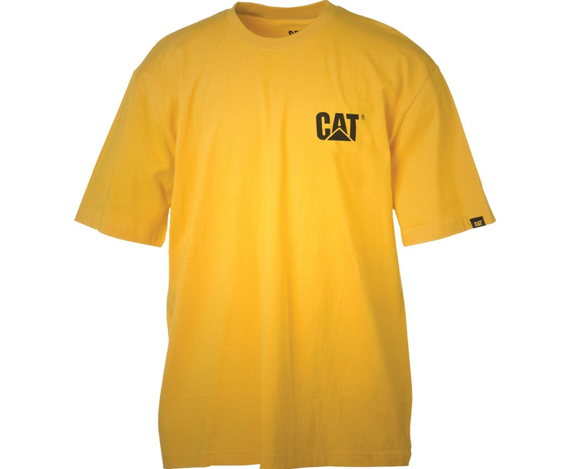 Caterpillar Trademark T-skjorte Herre Gul | IGAOY-5628